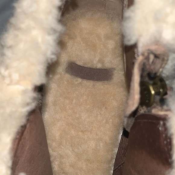 UGG GEORGETTE BOOTIES HIGH HEEL FUR SHOES WOMEN 10 - Picture 8 of 8